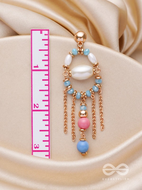 THE CELESTIAL BLOOM - PEARL AND BEADS EARRINGS