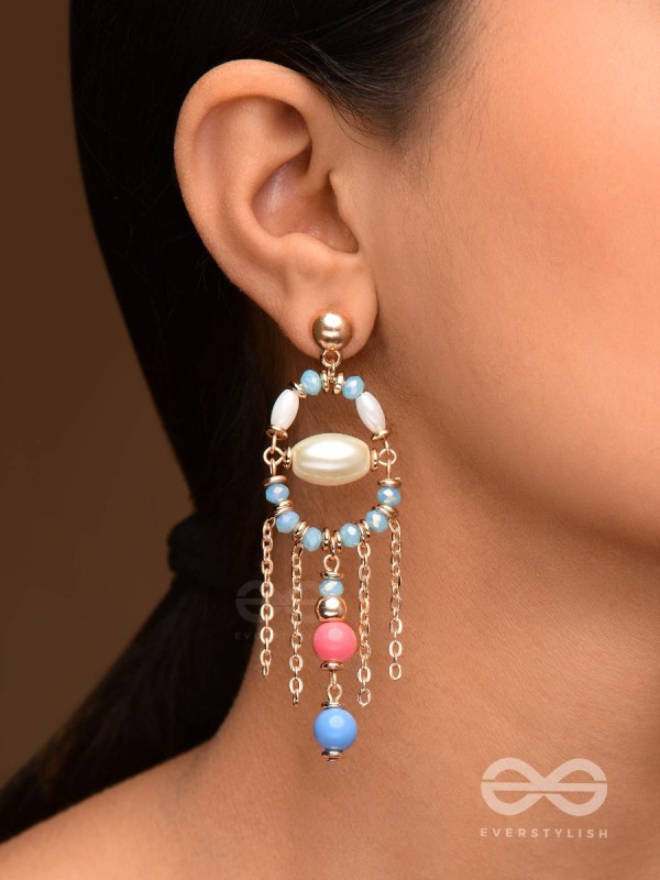 THE CELESTIAL BLOOM - PEARL AND BEADS EARRINGS