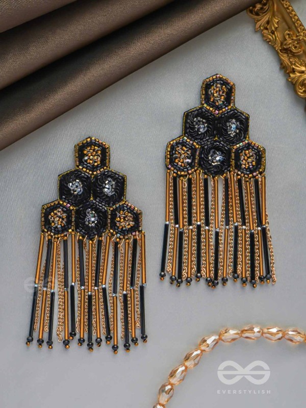 Alokika - The Unique One - Sequins And Cutdana Hand Embroidered Earrings