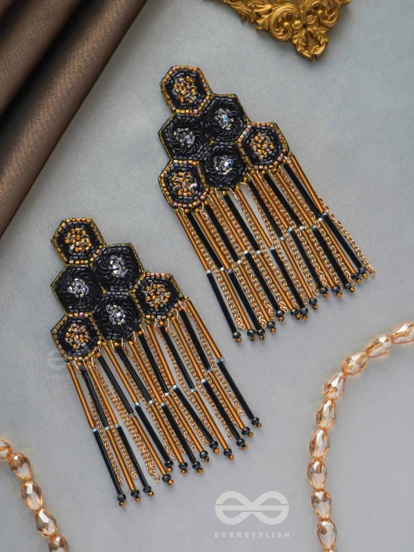 Alokika - The Unique One - Sequins And Cutdana Hand Embroidered Earrings