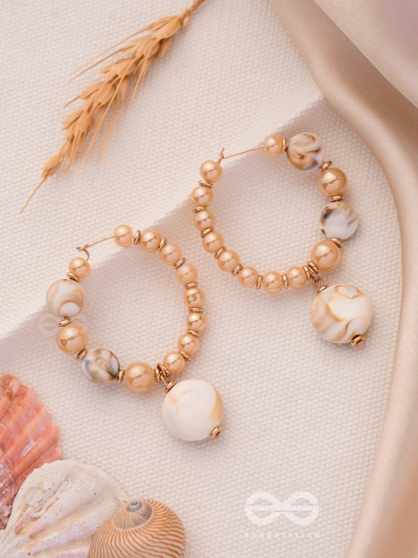 THE HEART-BEACH - GOLDEN EMBELLISHED HOOPS