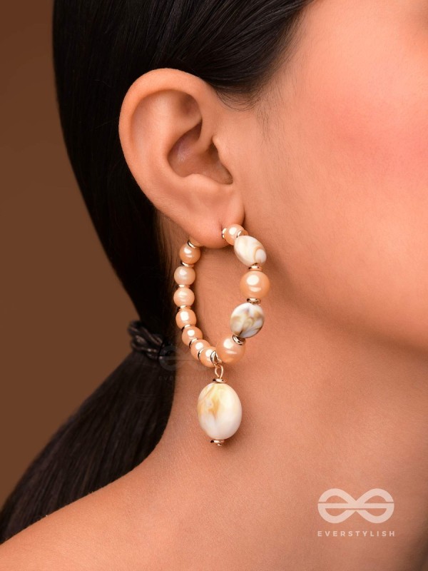 THE HEART-BEACH - GOLDEN EMBELLISHED HOOPS