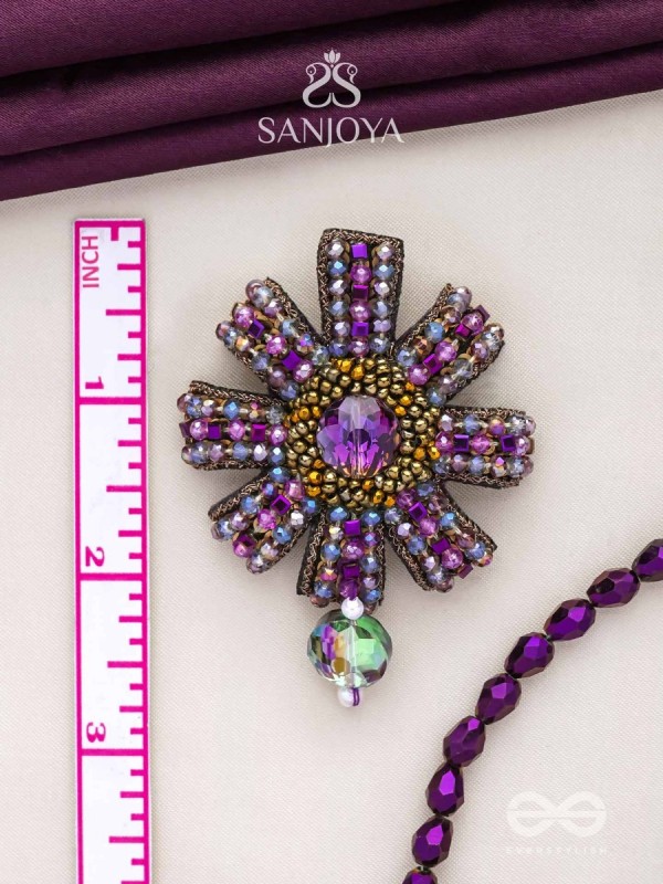 Manidhara - The Gem Holder - Beads And Stone Hand Embroidered Earrings