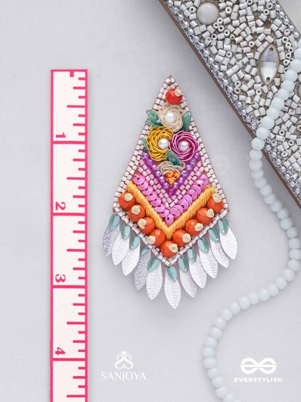 Kavisha - The Masterpiece - Pearls, Sequins And Beads Hand Embroidered Earrings (Multicolor)