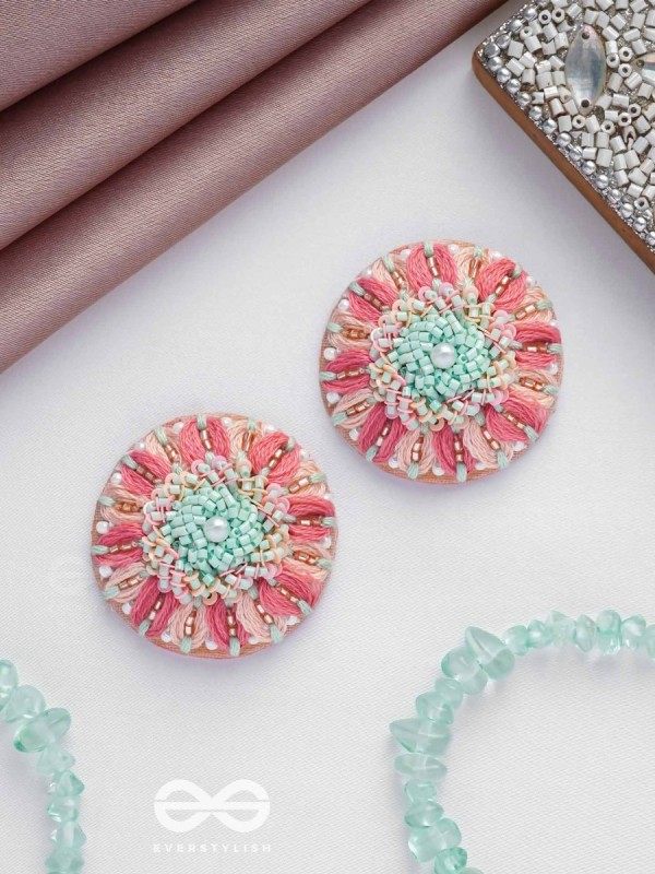 Priyasha - The Beloved Desire - Resham, Cutdana And Beads Hand Embroidered Earrings