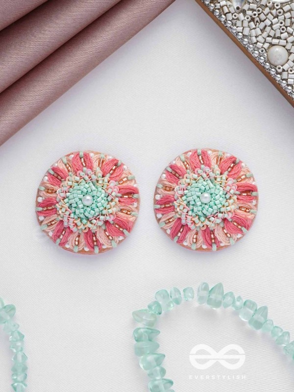 Priyasha - The Beloved Desire - Resham, Cutdana And Beads Hand Embroidered Earrings