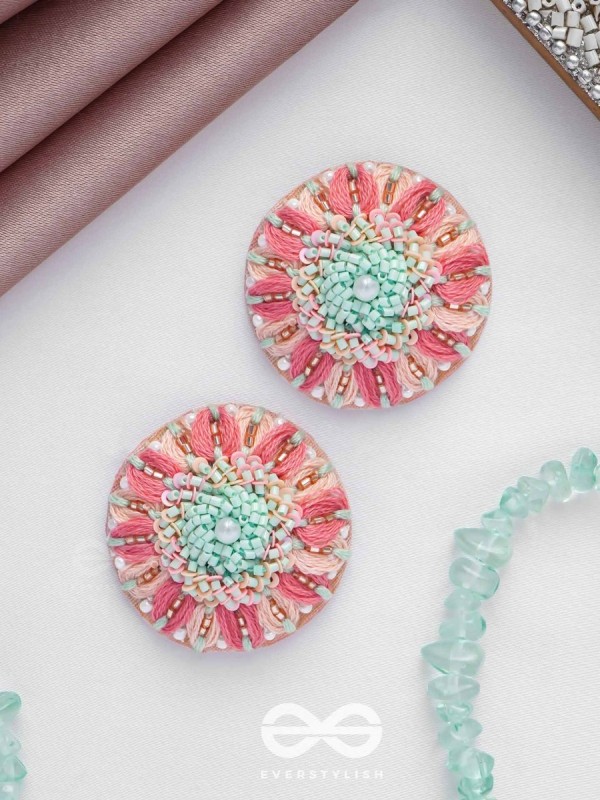 Priyasha - The Beloved Desire - Resham, Cutdana And Beads Hand Embroidered Earrings