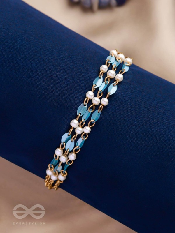 THE AQUAMARINE DELIGHT - ELEGANT MULTILAYERED BRACELET