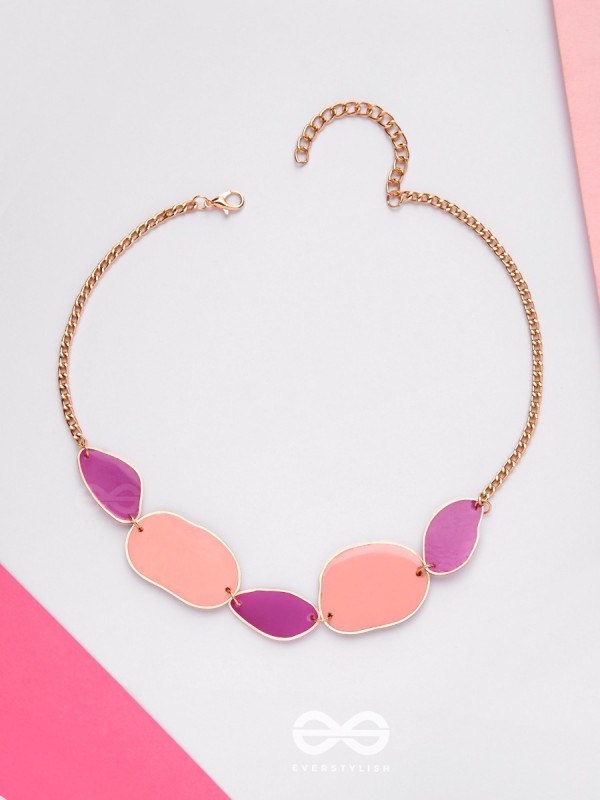 The Violet Hues- Cute Enamelled Neckpiece With Anti-Tarnish Coating 