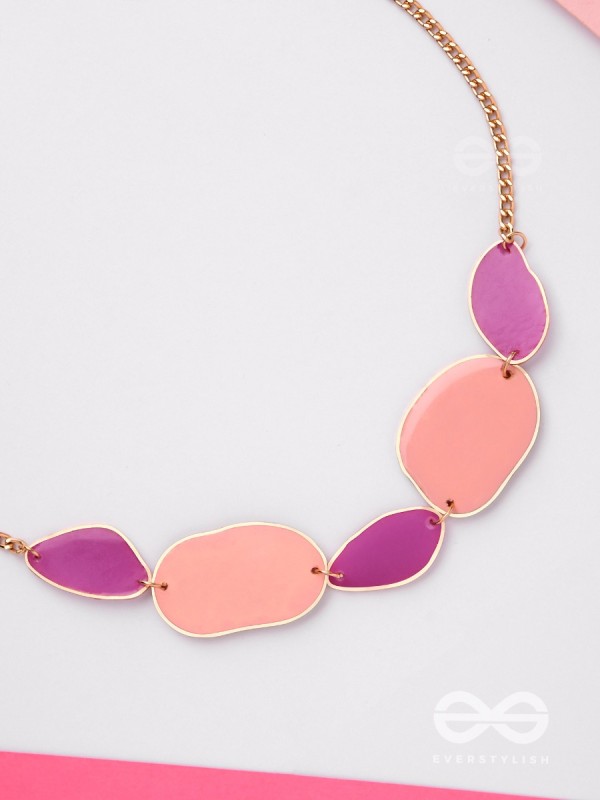 The Violet Hues- Cute Enamelled Neckpiece With Anti-Tarnish Coating 