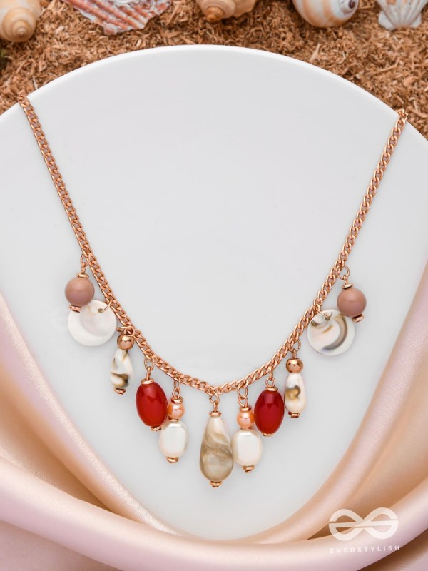 The Scarlet Waves - Statement Golden Neckpiece With Anti-Tarnish Coating 