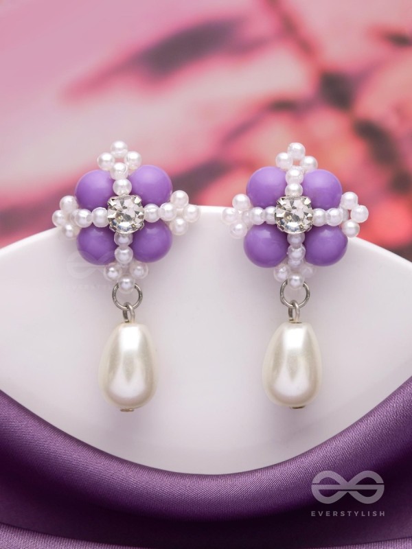 A LAVENDER HAZE - CLASSIC BEADED DROP EARRINGS 