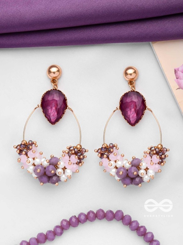 IT'S PURPLE'S MAGIC - GLAMOROUS BEADED EARRINGS