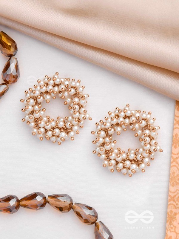 THE MOONLIT BLOOMS - GOLDEN PEARL STUDS