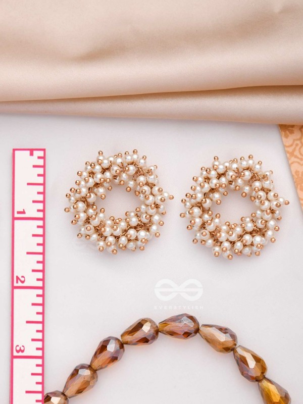 THE MOONLIT BLOOMS - GOLDEN PEARL STUDS