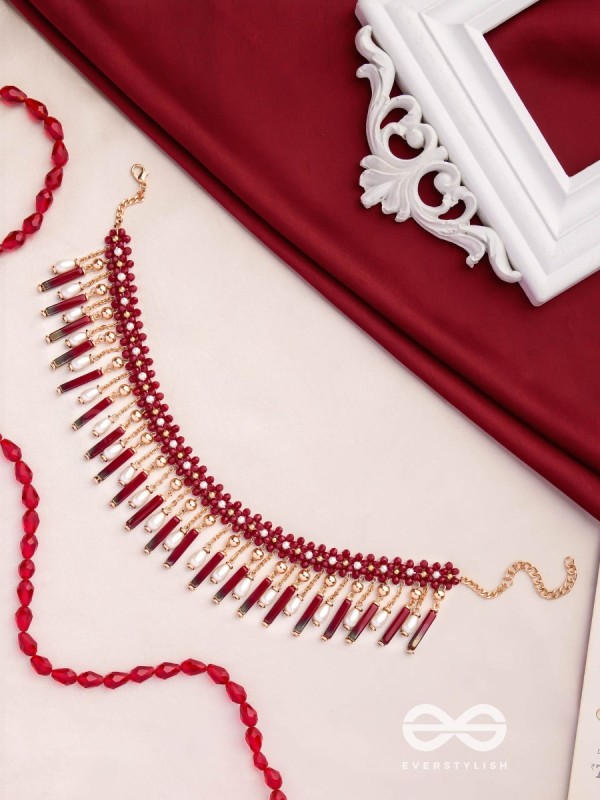 Sadhya - The Stellar Reflections - Golden Embellished Hand Embroidered Neckpiece With Anti-Tarnish Coating 