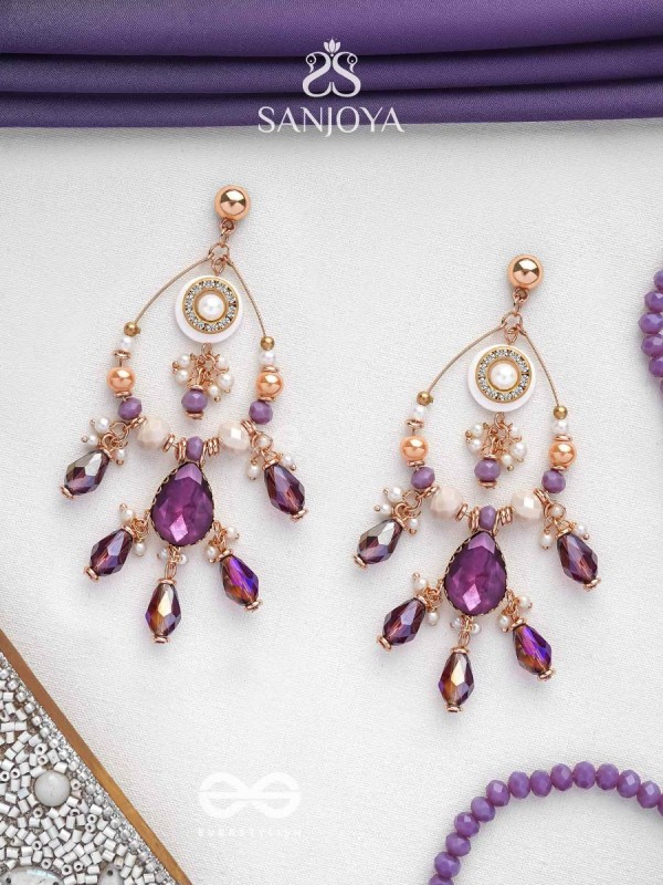 Pratihata - The Sangria Chandeliers - Statement Golden Embellished Earrings