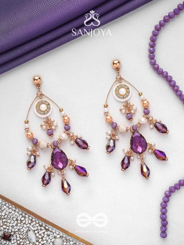 Pratihata - The Sangria Chandeliers - Statement Golden Embellished Earrings