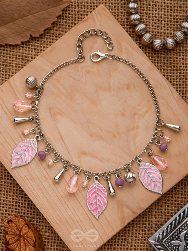 THE WHISPERING LEAVES - PURPLE & SILVER BRACELET