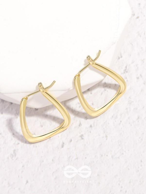 Sun-Kissed Squares- Geometrical Golden Earrings