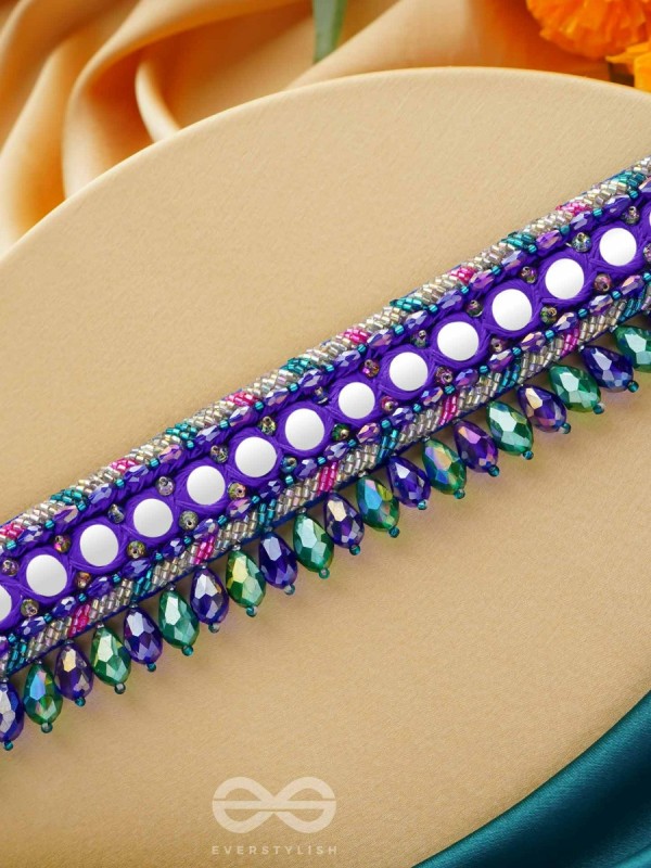 Edhas - The Luminous Radiance - Mirror, Beads And Cutdana Hand Embroidered Neckpiece