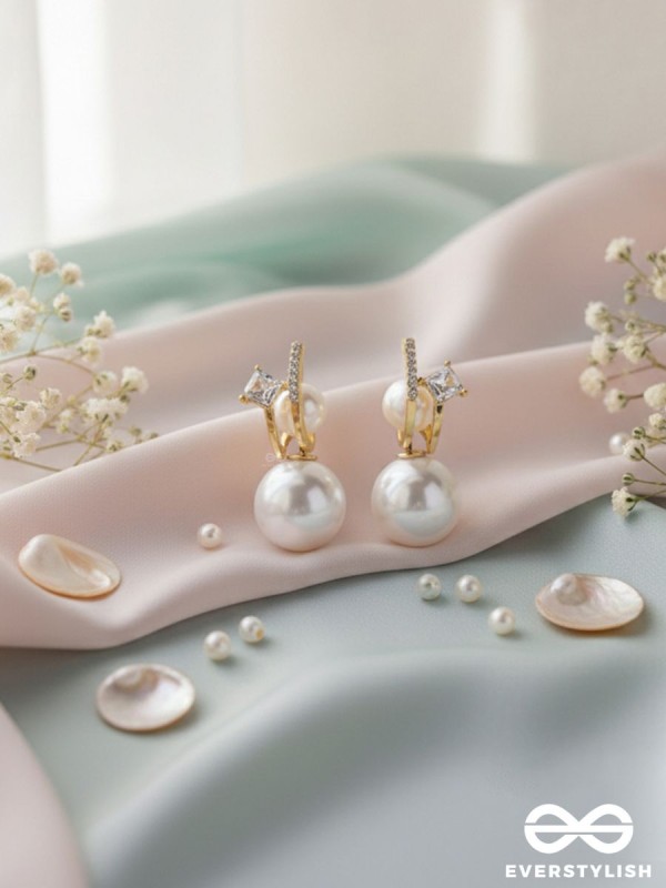 PEARLY GLITZ - GOLDEN SPARKLING EARRINGS