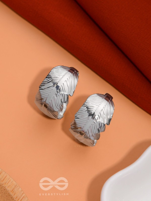 LEAF OF FAITH - STATEMENT SILVER EARRINGS