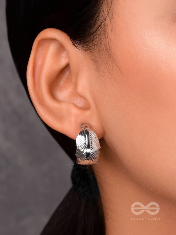 LEAF OF FAITH - STATEMENT SILVER EARRINGS