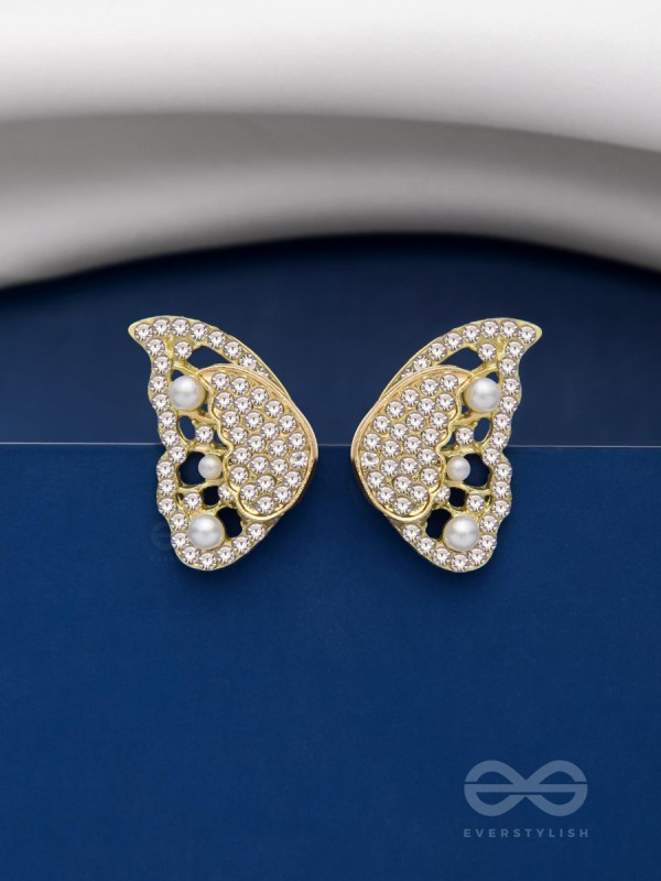 BIT OF BUTTERFLY MAGIC - GOLDEN PEARL STUDS