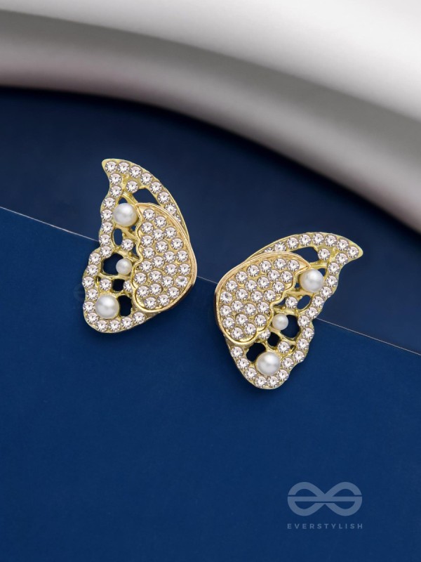 BIT OF BUTTERFLY MAGIC - GOLDEN PEARL STUDS