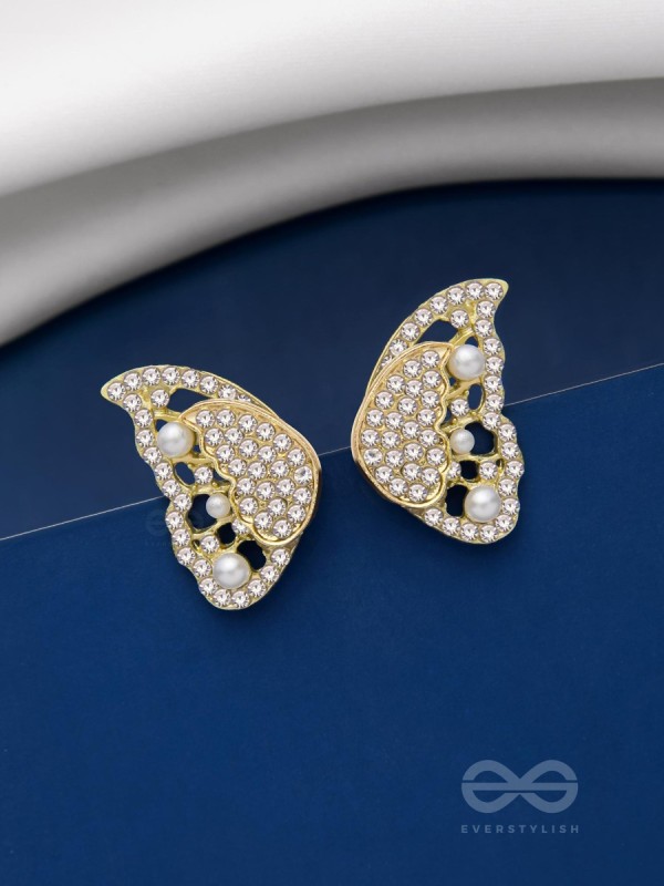 BIT OF BUTTERFLY MAGIC - GOLDEN PEARL STUDS
