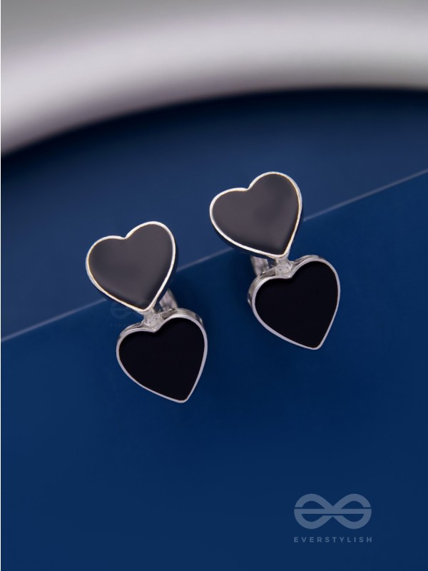 FLINGIN' LOVEY-DOVEY  - BLACK ENAMELLED SILVER STUDS
