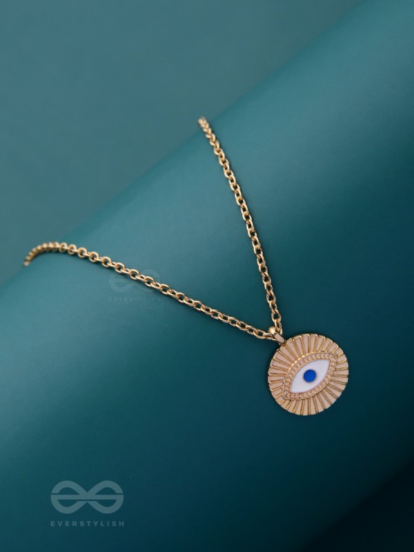 An Eye For An Eye - Golden Casual Neckpiece With Anti-Tarnish Coating 