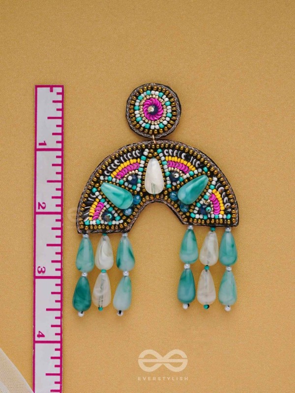 SAMANVITA - THE HARMONIOUS MELANGE - SEQUINS, BEADS AND MARBLE DROP EMBROIDERED EARRINGS (MULTICOLOR)