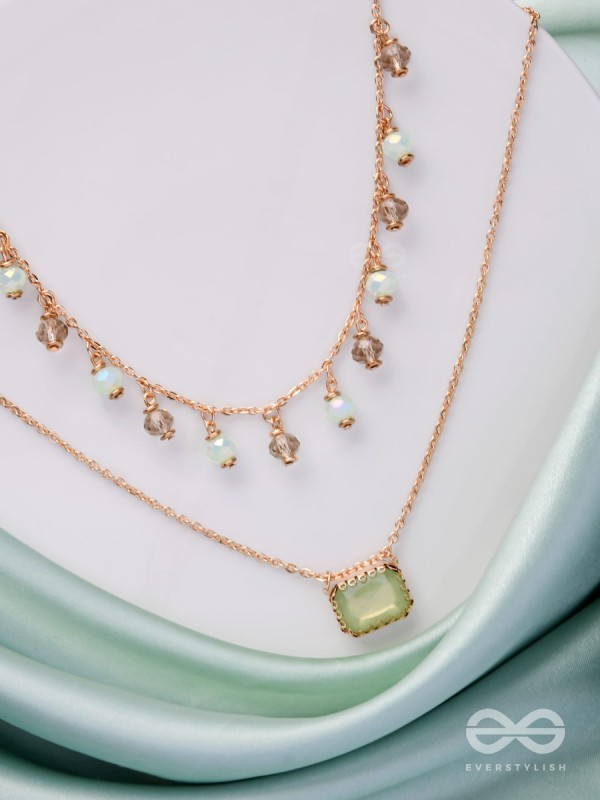 Jade Dream Drapes - Statement Multilayered Neckpiece With Anti-Tarnish Coating 