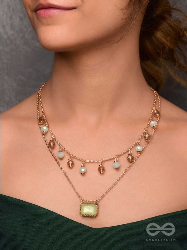 Jade Dream Drapes - Statement Multilayered Neckpiece With Anti-Tarnish Coating 