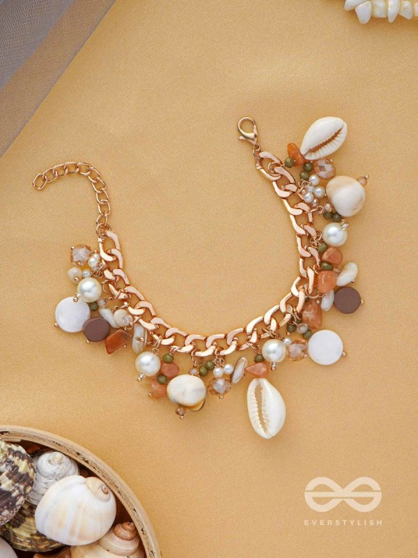 Shellacious Charm - Statement Golden Embellished Bracelet