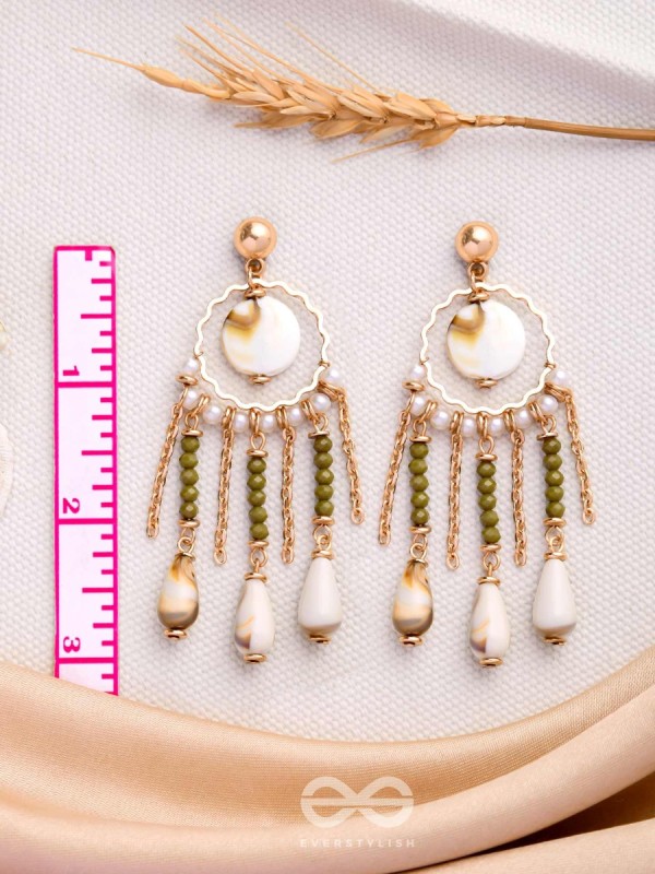 SEASHORE FERN FRINGE - GOLDEN DROP EARRINGS