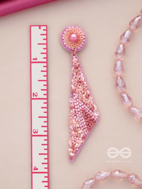 Dviguna - The Sleek Splendor - Cutdana, Resham And Sequins Hand Embroidered Earrings