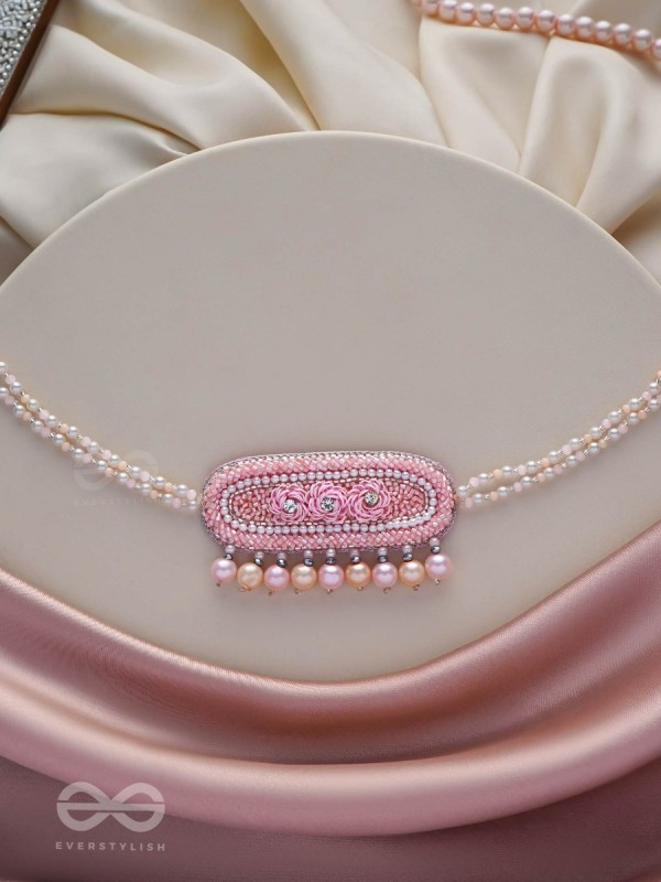 SASHRILKA - SPLENDIDLY CHARMING - SEQUINS, CUT DANA AND PEARL EMBROIDERED NECKPIECE