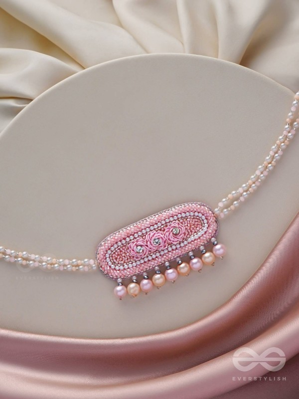 SASHRILKA - SPLENDIDLY CHARMING - SEQUINS, CUT DANA AND PEARL EMBROIDERED NECKPIECE