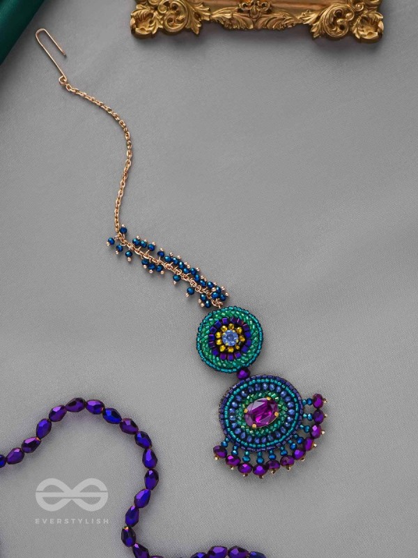 PRISHNI - THE STARRY SKY - STONES AND BEADS EMBROIDERED MAANGTIKA