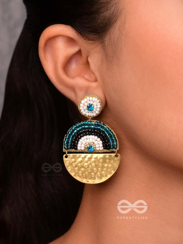 KANIKAVACHA - THE TINY SHIELD - BEADS AND STONE EMBROIDERED EARRINGS