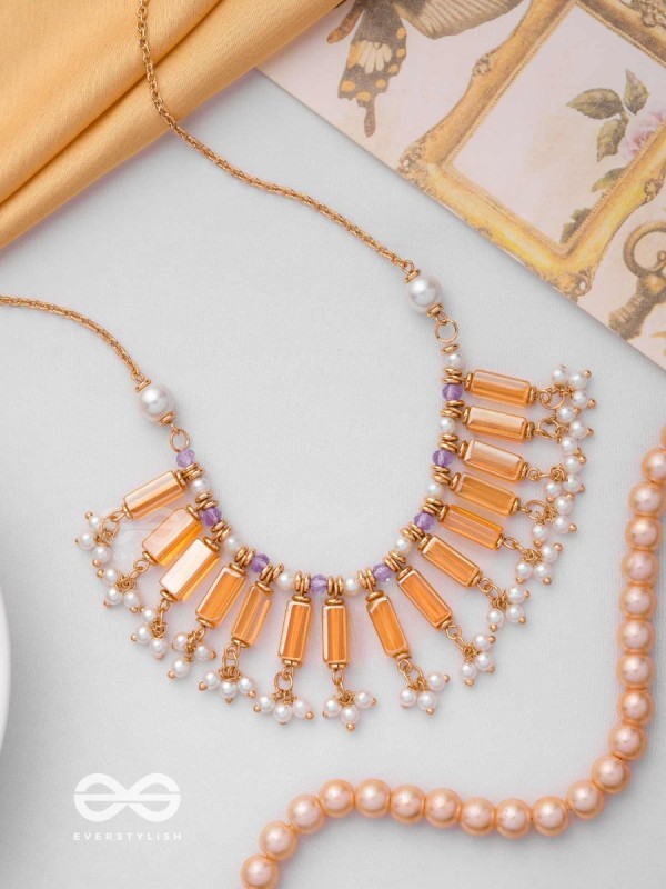 The Sunset Hues - Elegant Statement Neckpiece With Anti-Tarnish Coating 
