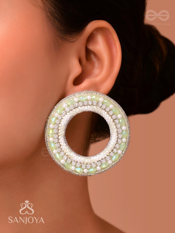 Shuddhaami - The Pure Desire - Beads And Cutdana Hand Embroidered Earrings