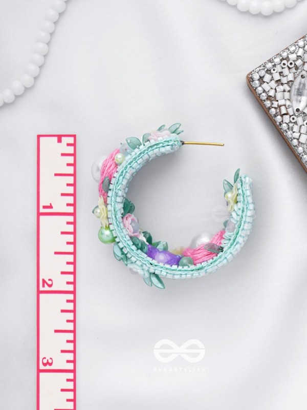 ABHICHARINI - THE ENCHANTRESS BOUQUET - SEQUINS, PEARLS AND BEADS EMBROIDERED EARRINGS