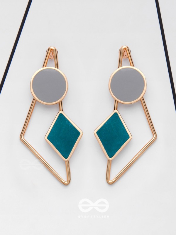 THE ELEGANT APEX - GOLDEN ENAMELED EARRINGS