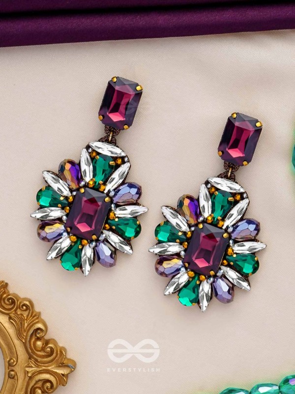 MANIDHAVALIKA - THE LAVISH GEMS - STONE EMBROIDERED EARRINGS