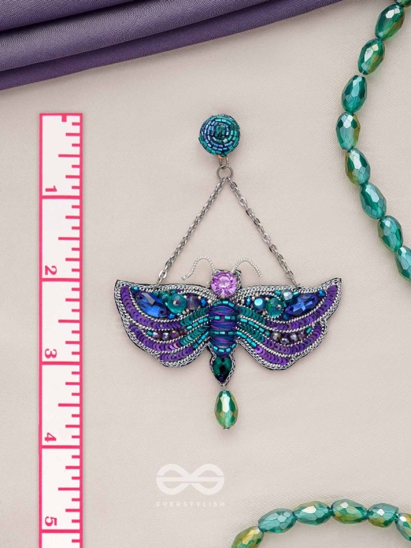 MAINAKA - THE MAGNIFICENT WINGS - SEQUINS, STONES AND BEADS EMBROIDERED EARRINGS