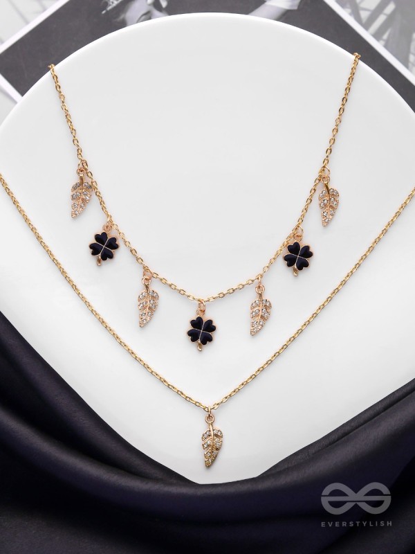 The Nocturnal Luck - Golden Multilayered Neckpiece With Anti-Tarnish Coating 